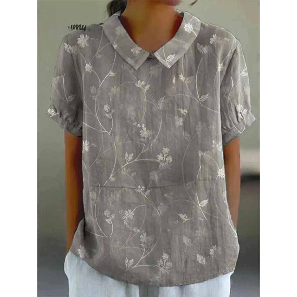 Elisa – Women’s Floral Linen Blouse