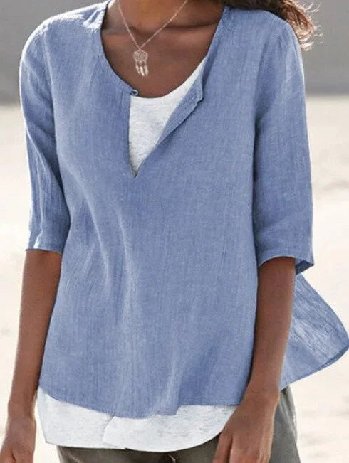 Ava – Women Casual Linen Blouse - Image 3
