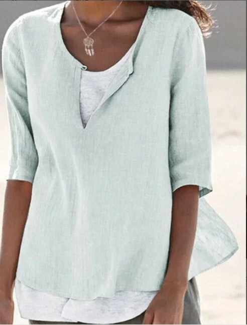Ava – Women Casual Linen Blouse - Image 5