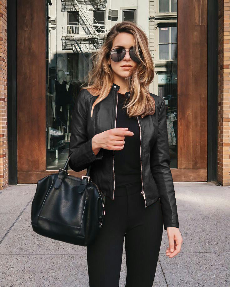Bomber Jacket Women's Slim Fit with Zip Closure - Image 1