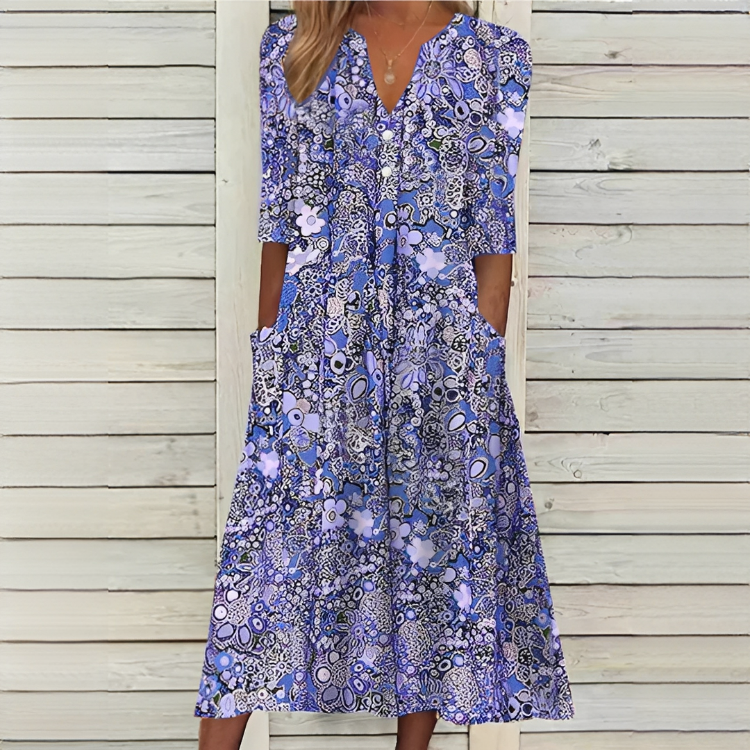 Marie – Damen-Midi-Kleid mit Blumenmuster - Image 3