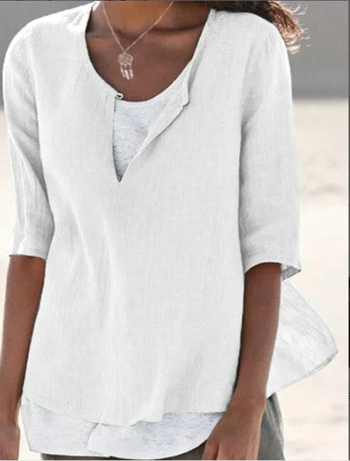Ava – Women Casual Linen Blouse - Image 2