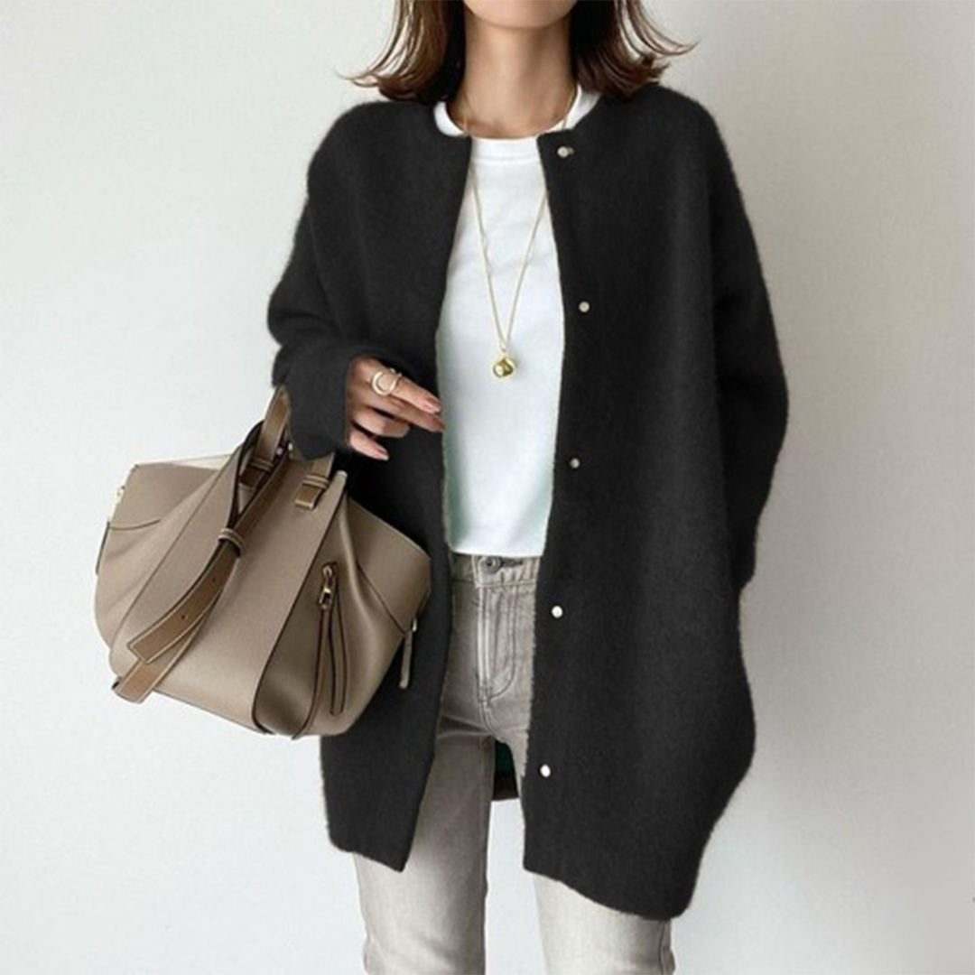 Cardigan Women's Oversized Fit with Button Closure - Image 3