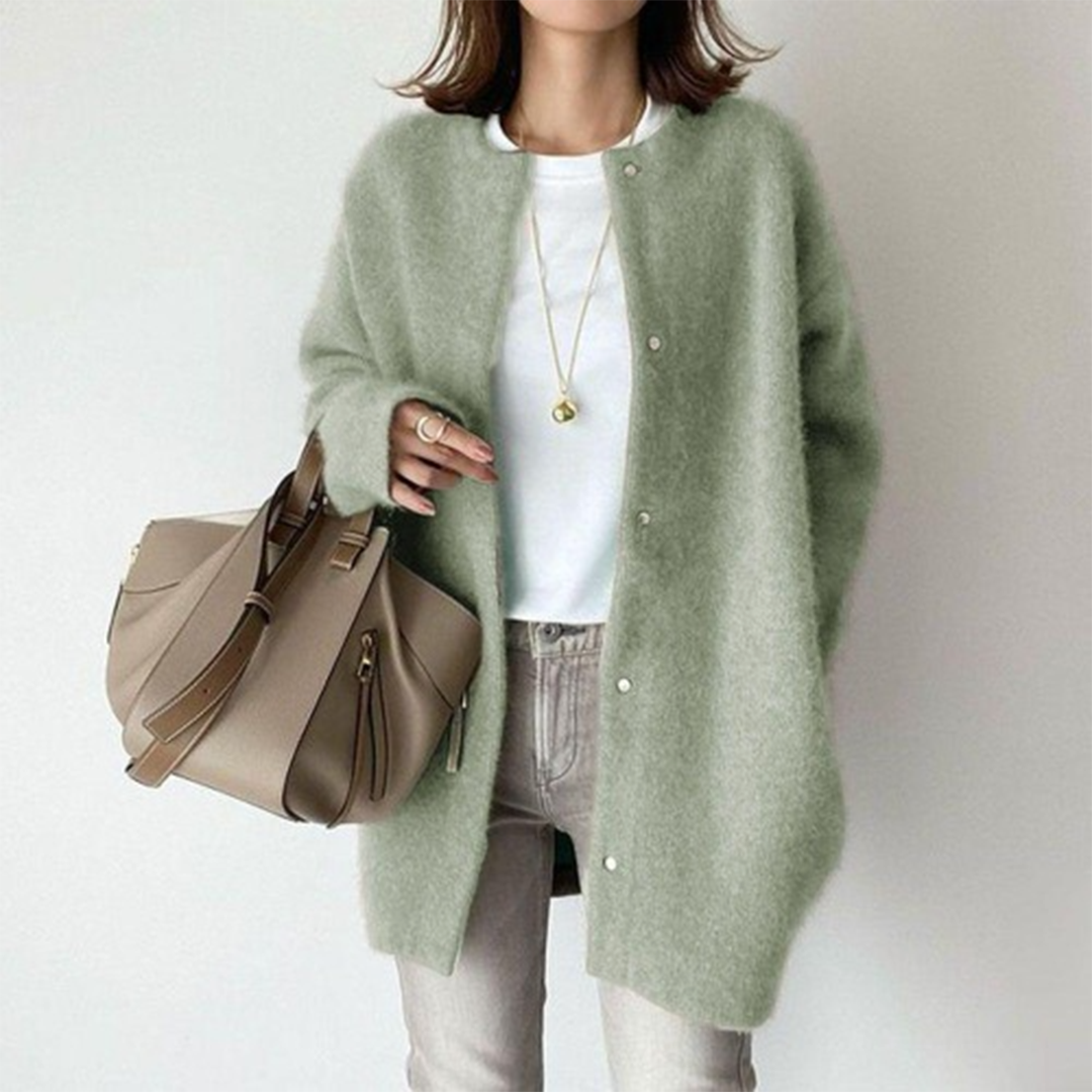 Cardigan Women's Oversized Fit with Button Closure - Image 6