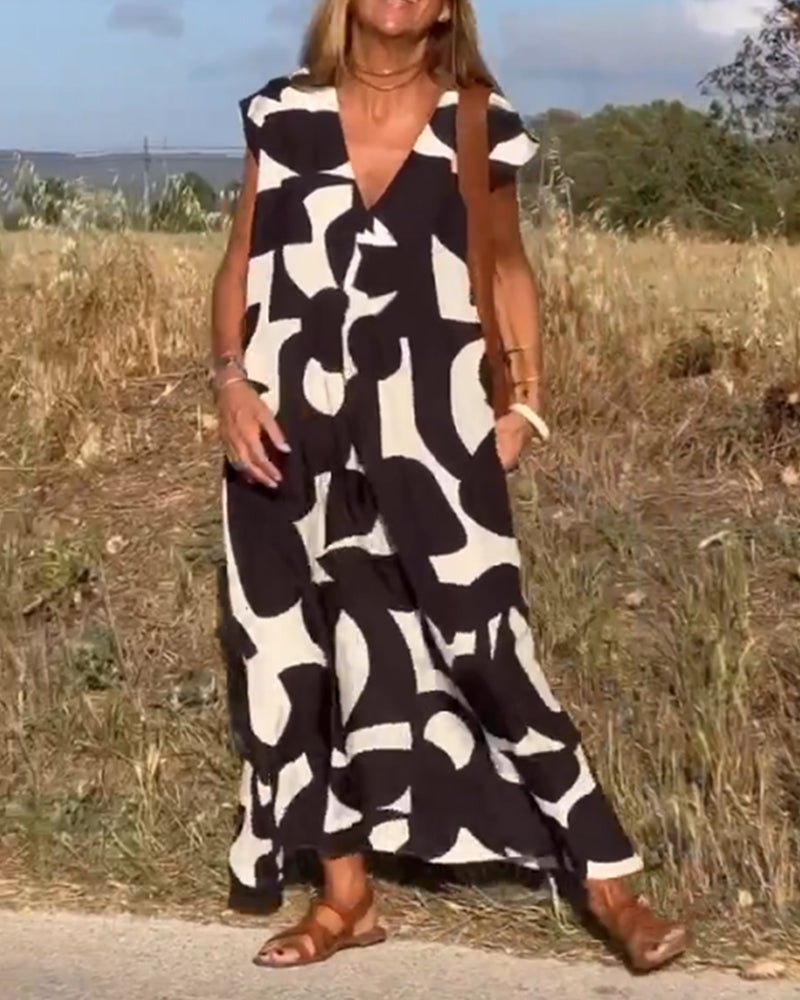 Florence – Women’s Summer V-Neck Midi Dress