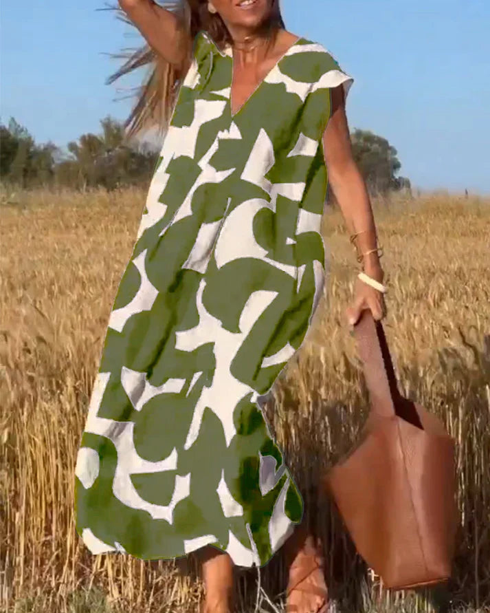Florence – Women’s Summer V-Neck Midi Dress