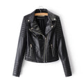 Biker Jacket Women's Cropped Fit with Zip Closure - Image 1